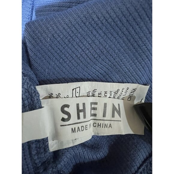 Shein Tank Crop Top Blue Ribbed ~ Size Small - Picture 5 of 6